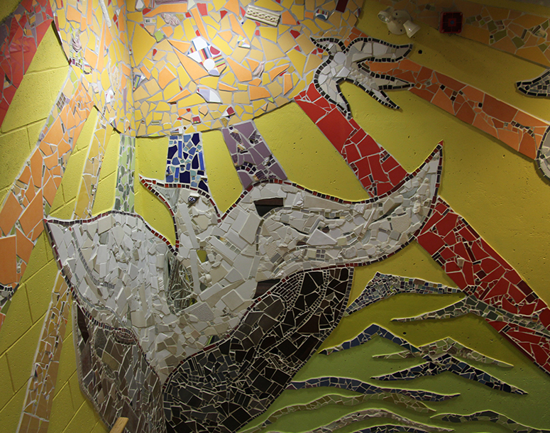 Mural inside South Riverdale Community Health Centre