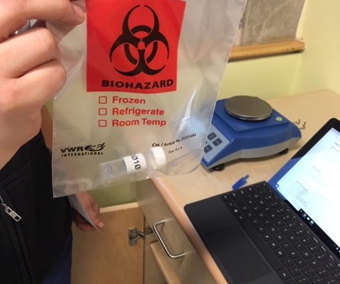 close up of drug samples to be sent for testing