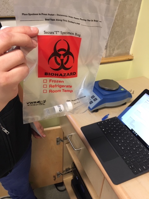 close up of drug samples to be sent for testing