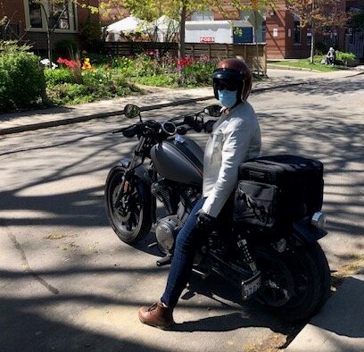 Registered Nurse on her motorcycle